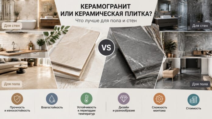 Керамогранит или керамическая плитка: что лучше выбрать для пола и стен